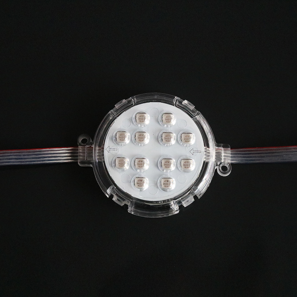 DC24V Diameter 8cm 5050SMD UCS1903/DMX512 Pixel Module Full-color Outside-control Running Horse Lamp Water Gradient Chase Door Head Outdoor Waterproof IP67 Programmable Digital LED Point Light Pixel Light - 10PCS/String